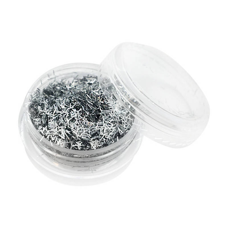 

Декор для ногтей, серебряная соломка