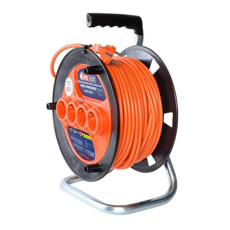 

Удлинитель на котушке 50 метров (ПВС 3х1,5) с заземлением (4 гнезда)