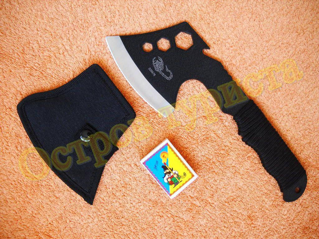 

Топор тактический туристический метательный Scorpion с чехлом, Черный