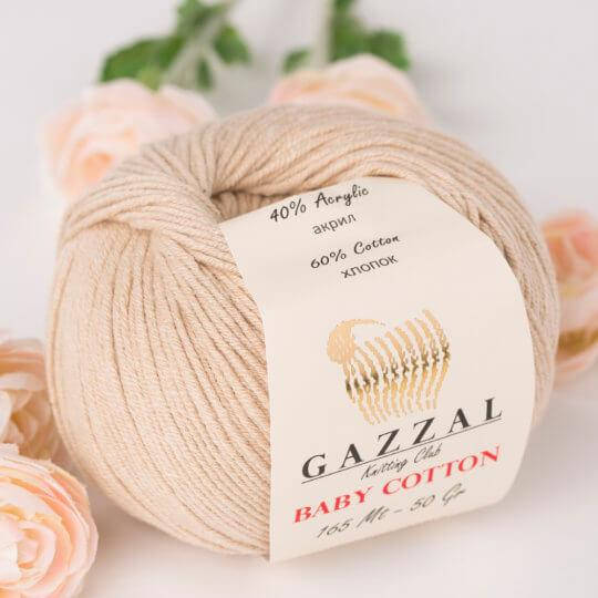 

Пряжа из хлопка Gazzal Baby cotton 3446 бежевый (Газзал Беби Коттон), Белый