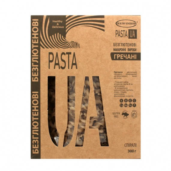 

Гречневые макароны без глютена "Fusilli", 300г Healthy generation