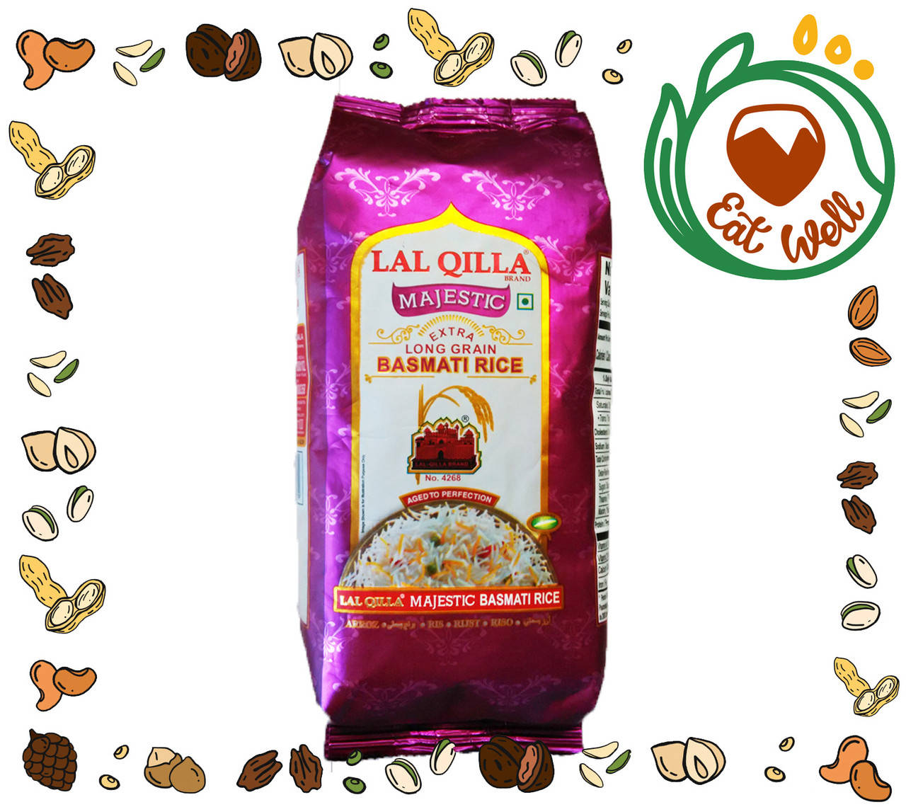 

Рис басмати Lal Qilla Majestic НЕ пропаренный, мешок 1 кг