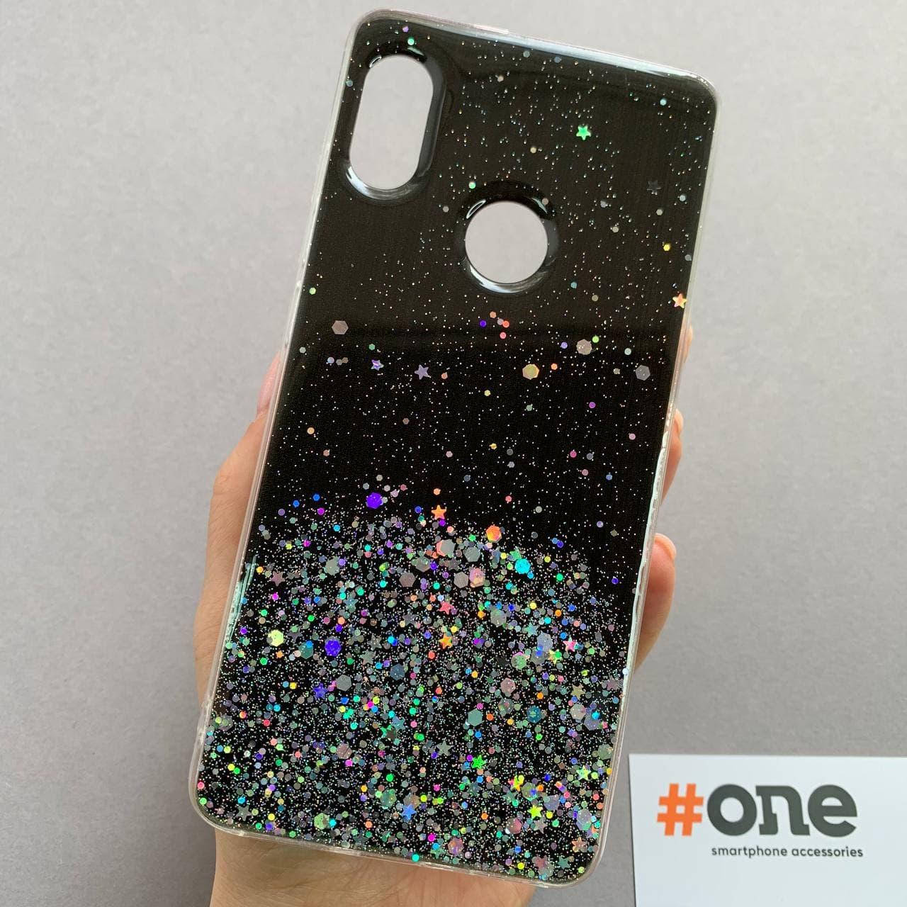 

Чехол для Xiaomi Redmi Note 5 накладка блестящая со звездочками чехол на телефон сяоми нот 5 черный R5U