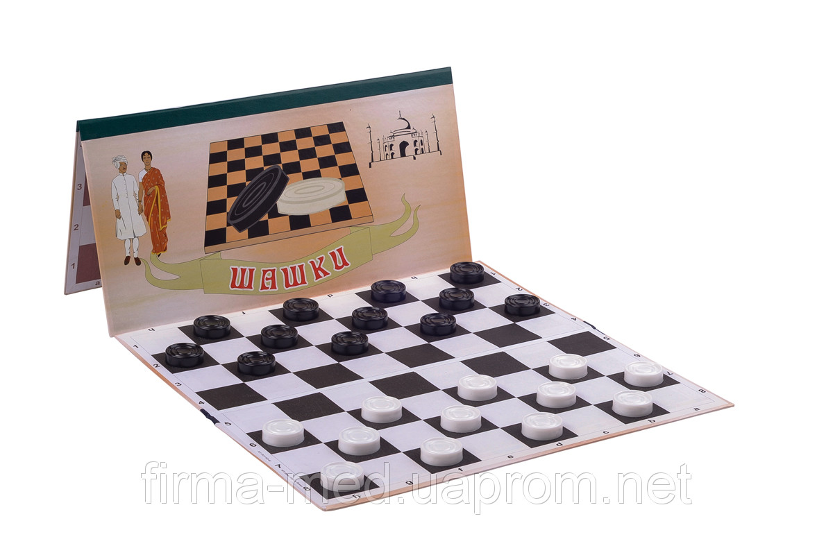 Дошка для шашок, шахів 64 клітинки (35 см х 35 см), фото 1