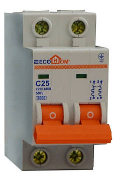 Автоматичний вимикач ЕСО 2р З 25А ЕСОНОМЕ