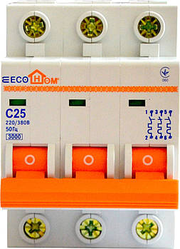 Автоматичний вимикач ЕСО 3р С 25А ЕСОНОМЕ