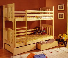 Ліжко двоповерхове дерев'яне дитяче/ підліткове Мішутка
