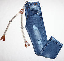 Стильні джинси на дівчинку з підтяжками 3,4,5,6,7 років