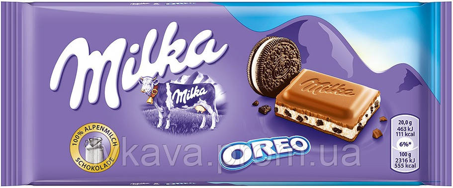 Молочний шоколад Milka Oreo , 100 гр, фото 2
