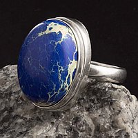 Варисцит синій, срібло 925, кільце, 347КВ