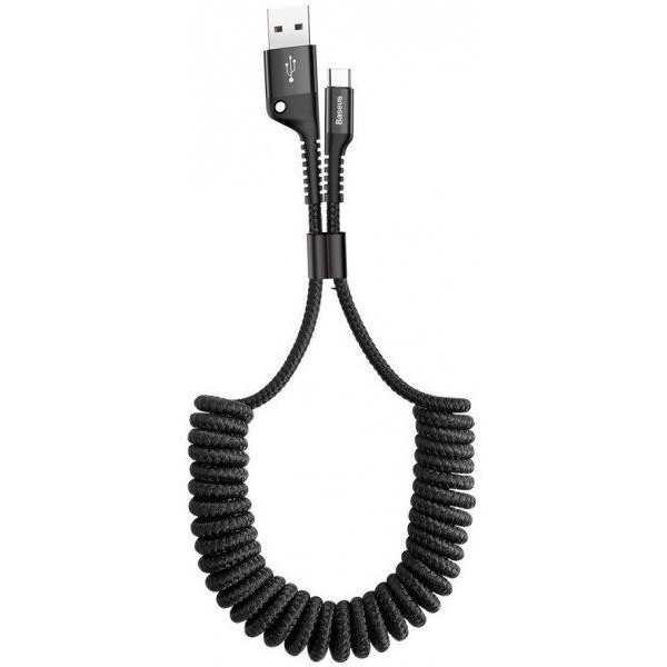 Кабель Baseus Fish eye Spring Data Cable For Type-C 3A 1M Black AllInOne -market-without-queues-, фото 1