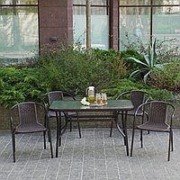 Комплект меблів для тераси та двору 5 шт. Комплект дачних меблів для саду штучний ротанг Садові меблі для дачі для 4 персон