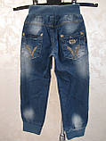 Джинси для дівчинки зріст 104 на гумці з манжетом, фото 2