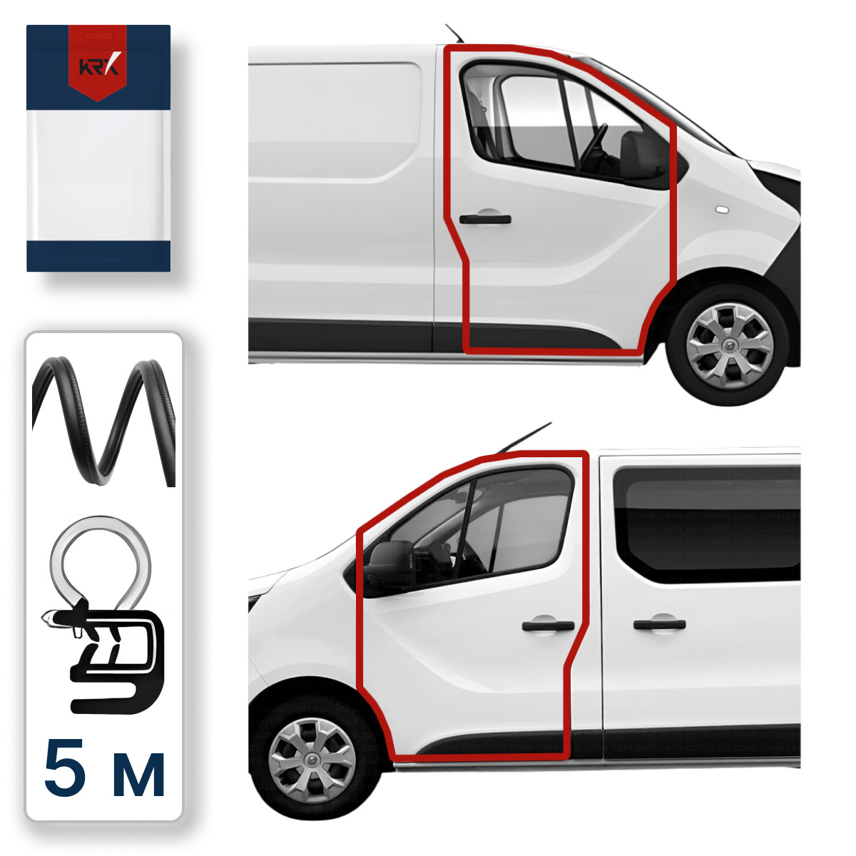 5м - уплотнитель дверей Renault Trafic 2 Vivaro A перед правая R/левая L, фото 1