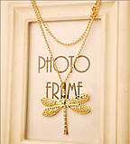 Жіночий кулон Бабка золотистий, фото 3