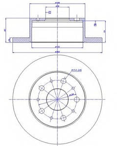 Гальмівний диск задній Citroen Jumper (2006-) LPR (C1039P)