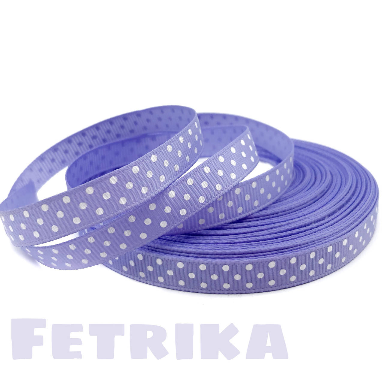 

Лента репсовая нежно-сиреневая в белый горошек 0,9 см, Сиреневый