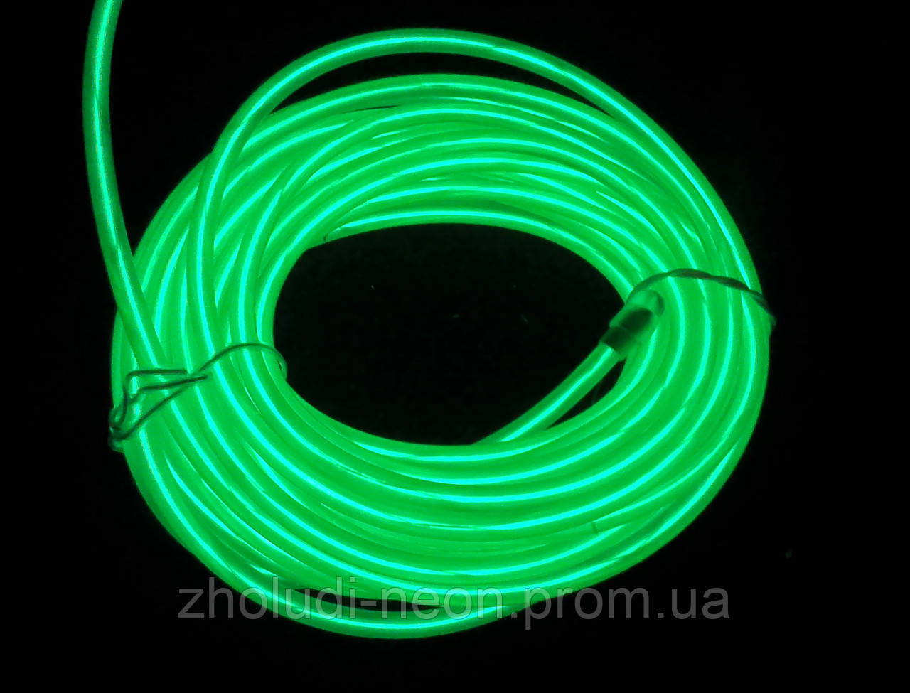 Холодний неон 2.2 мм. — світловий дріт 2-го кліт. Колір — трав'янисто зелений.