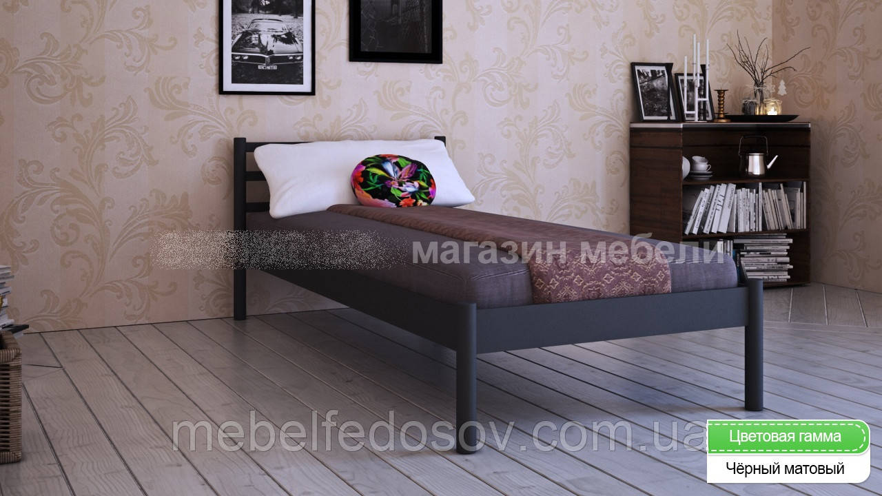 Ліжко металеве Флай - 1 / Fly -1 односпальне 80 (Метакам) 860х2080х765 мм, фото 1