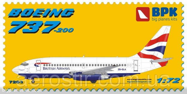 Boeing 737-200 1/72 BPK 7203, фото 1