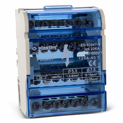 Крос модуль, розподільний блок, нульова шина в корпусі, монтаж на DIN ...