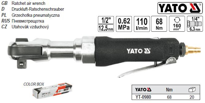 Тріскачка пневматична 1/2" 68 Nm YT-0980