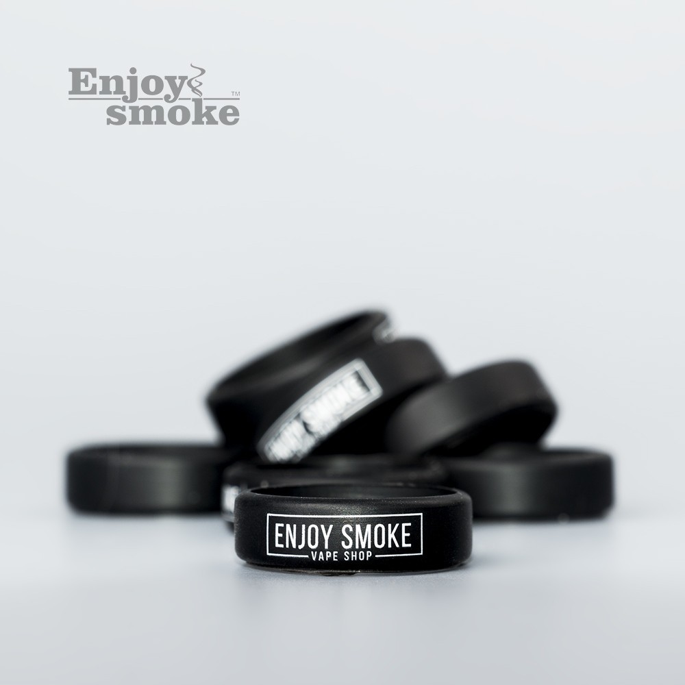 Декоративне силіконове кільце Vape Band — Enjoy Smoke (чорне)