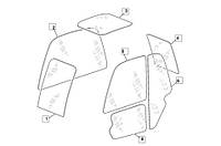Стекло 827/80201, 827/80224, 827/80225 кабины для телескопических погрузчиков и экскаваторов-погрузчиков JCB