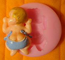 Молд силіконовий для мастики та шоколаду Млодінець у памперсі 6 см