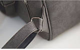 Рюкзак жіночий матовий з пензликами і кишенею (сірий), фото 6