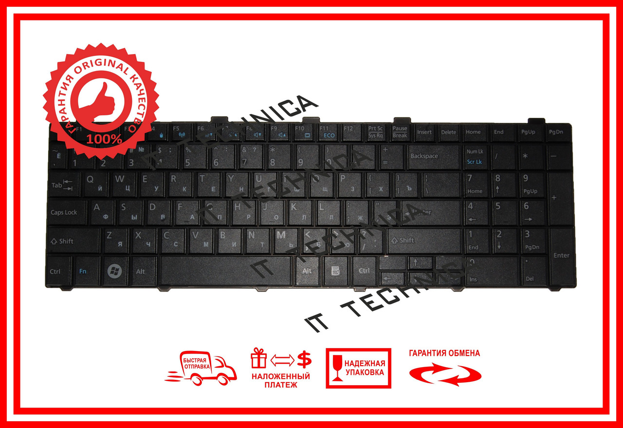 Клавиатура FUJITSU LifeBook AH502, AH512, AH530, AH531, A530, A531, NH751 черная RUUS Тип2 - фото 1 - id-p507638920