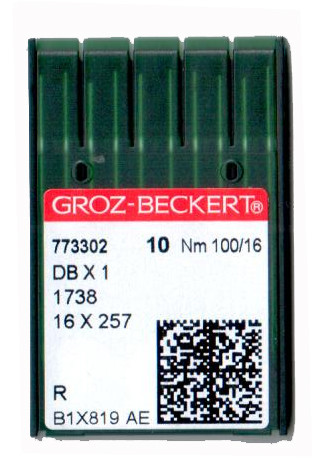 Иглы для промышленных швейных машин Groz-Beckert DBx1/1738/16x257/71x1 100 R - фото 1 - id-p507661806