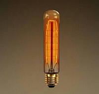 Лампа Эдисона, ретро лампа цилиндрическая, винтажная лампа накаливания, цоколь E27, модель T30