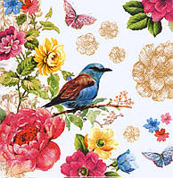 Декупажная салфетка Птица в ярких цветах 6712