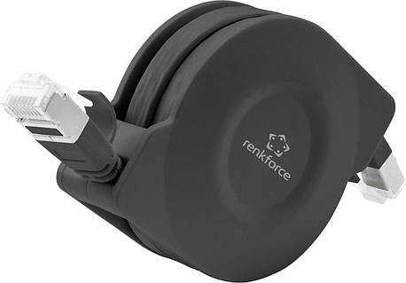 Сетевой кабель Renkforce RF-4476386, 1 шт., RJ45, CAT 6a, U/FTP, 1,50 м, черный