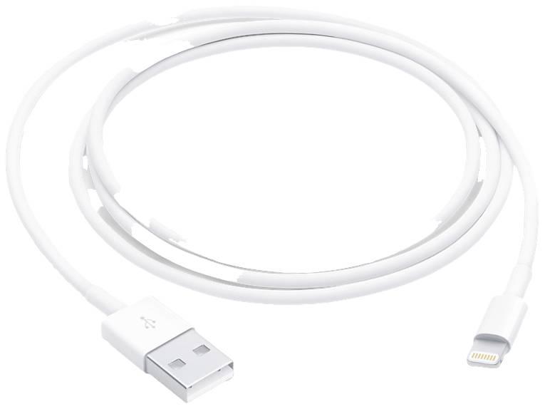 Apple USB Cable USB 2.0 USB-A male, Lightning male 1.00 m white MUQW3ZM/A, фото 1