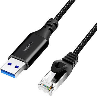 Адаптер LogiLink USB 3.2 Gen 1 (USB 3.0) [1x штекер USB-A 3.2 (USB 3.0) - 1x штекер RJ45 8p8c] CU0400 1,00 м