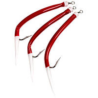 Морський монтаж Fladen Rubber Mac 3pcs size 14/0 Red/White |neper-17-8|