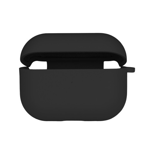 Silicone case for AirPods Pro/ AirPods Pro 2 Black with microfibra, фото 1