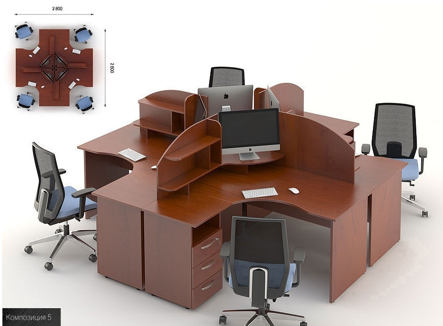 Комплект столов Атрибут композиция 5 (2800*2600*1250H)