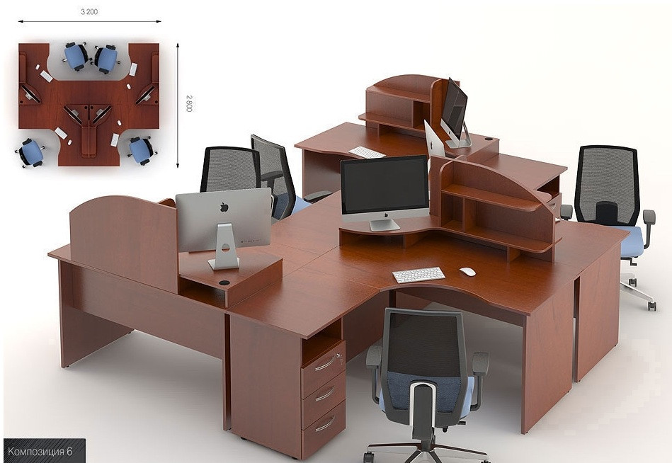 Комплект столов Атрибут композиция 6 (3200*2800*1250H)