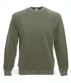 Реглан Fruit of the loom Classic raglan sweat XL Оливковий (62-216-0) 8EB7E18721