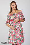 Плаття для вагітних та годування Roxolana DR-27.101, квіти на кораловому, розмір S, фото 2