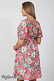 Плаття для вагітних та годування Roxolana DR-27.101, квіти на кораловому, розмір S, фото 5