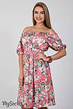 Плаття для вагітних та годування Roxolana DR-27.101, квіти на кораловому, розмір S, фото 6