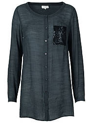 Блуза сорочка чорного кольору Carabell від Peppercorn (Данія) в розмірі M
