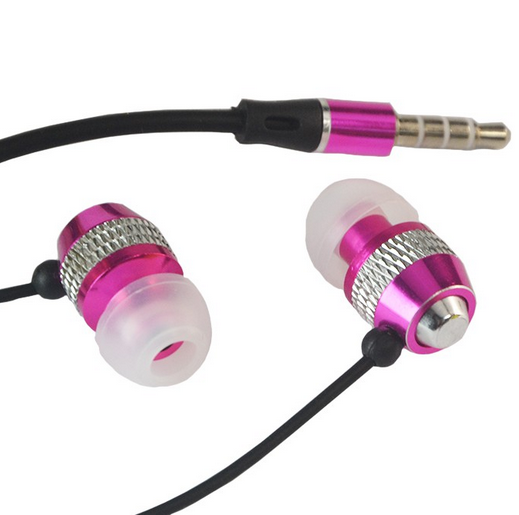 Наушники вакуумные BRUM M-5, с микрофоном, розовые - фото 3 - id-p507858248