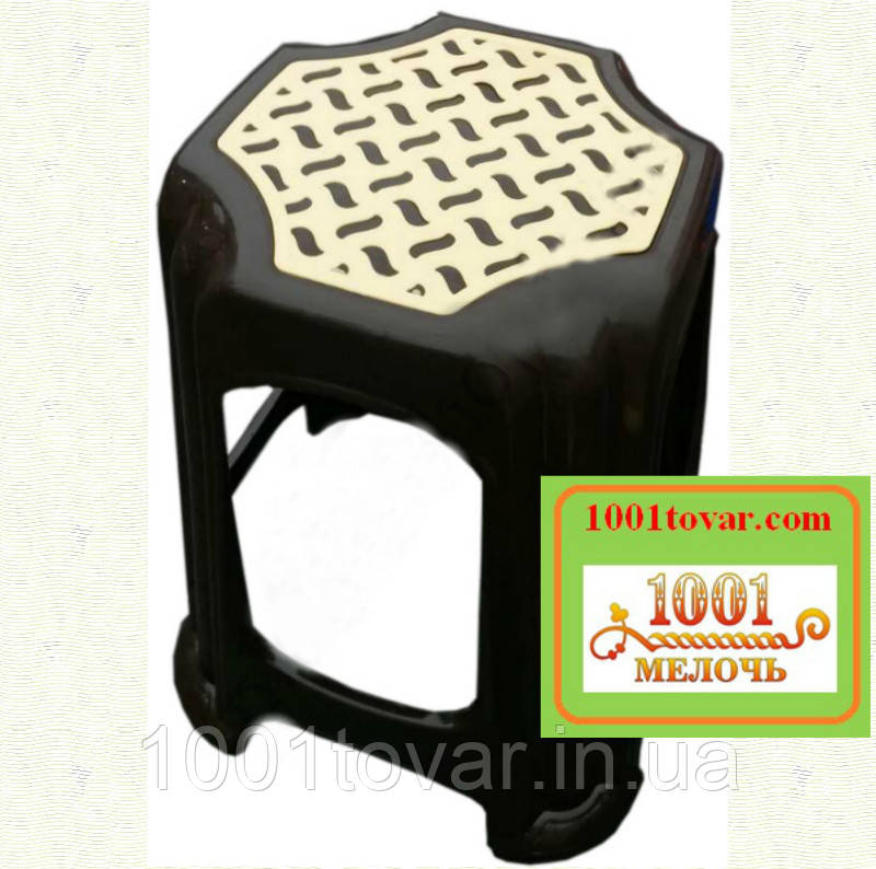 Стілець пластиковий "Популярний", коричневий з бежевим сидінням, фото 1