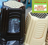 Стілець пластиковий "Популярний", коричневий з бежевим сидінням, фото 4