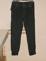 Авангардные женские брюки-шаровары 44 из катона цвета мокрый асфальт на манжетах Sexy Women